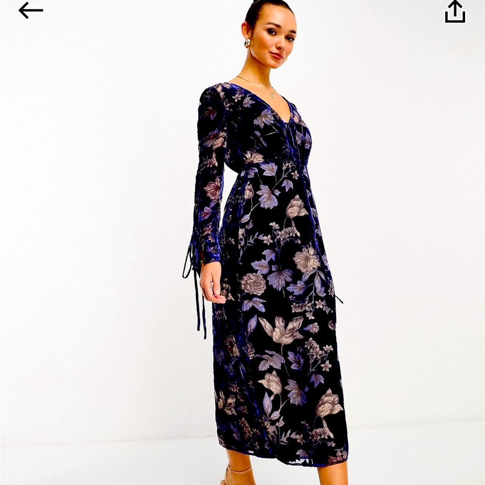 ASOS Design Burnout Velvet Floral maxi midi dress